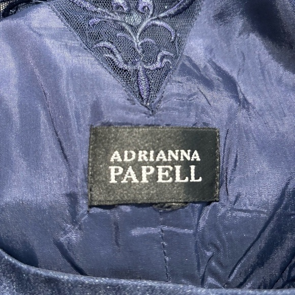 ADRIANNA PAPELL Sz 10 (estimated) Over the Knee Dress Pleated Beaded Lace Zipper - Picture 10 of 12